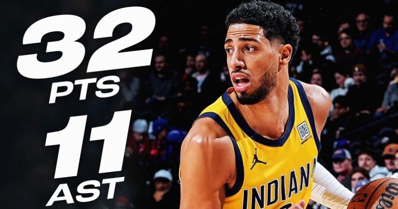 32 очка и 11 передач от Тайриза Халибертона помогли «Индиане» взять верх над «Филадельфией»